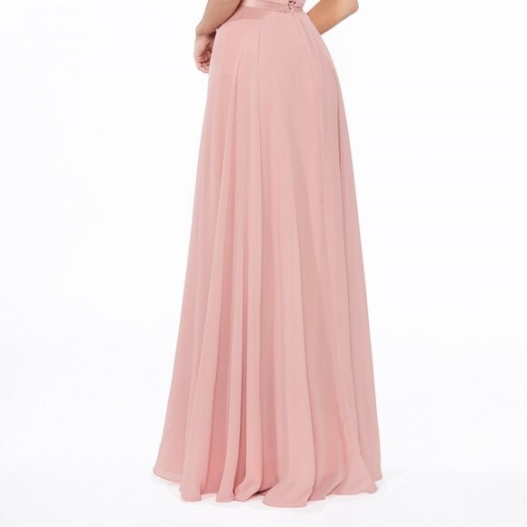 NEW DUSTY ROSE Off The Shoulder Chiffon A-Line Dress CD0156 - Picture 4 of 5